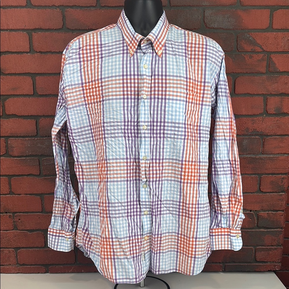 Peter‎ Millar Shirt Mens XL Checkered Button Down